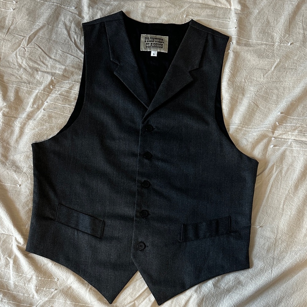 Frontier classics Callahan vest size small collared suit vest wool blend